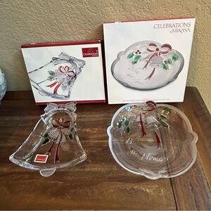 Celebrations by‎ Mikasa Bell Dish & Bless This Home Crystal Sweets Dish Holiday